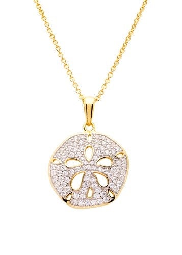 14kt Gold Vermeil CZ Sand Dollar Necklace THE OUTER BANKS