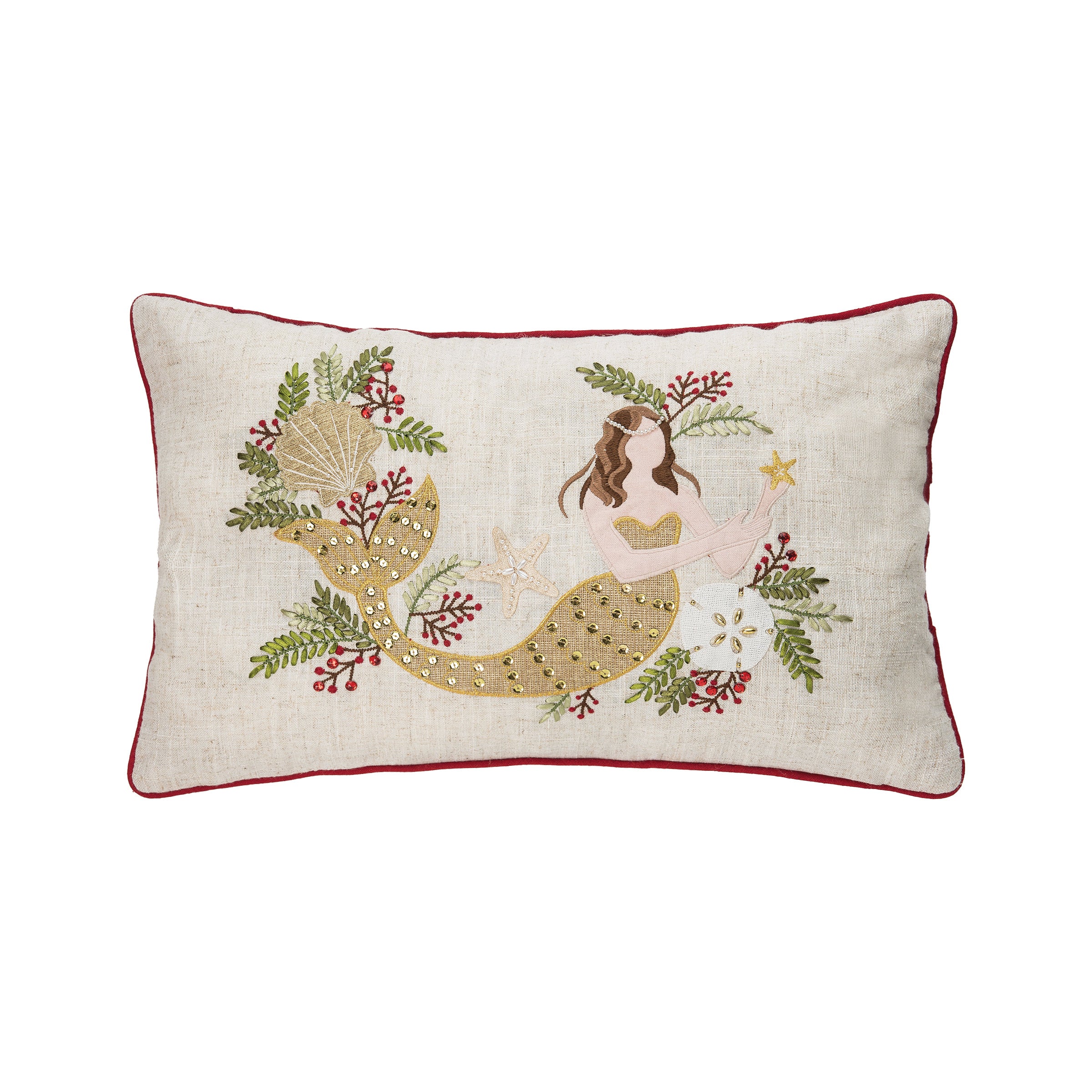Christmas sales mermaid pillow