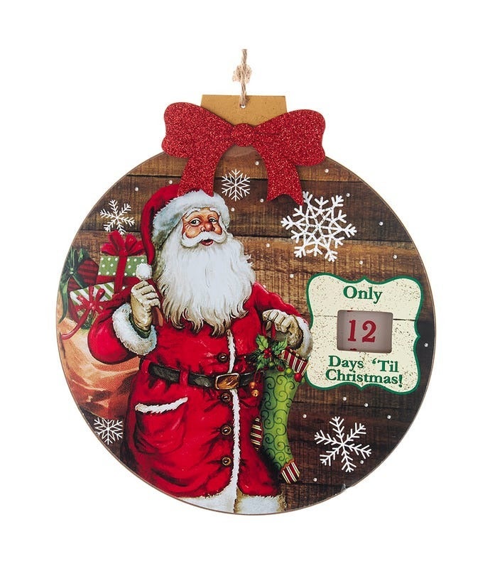 Santa Advent Calendar Plaque THE OUTER BANKS CHRISTMAS SHOP