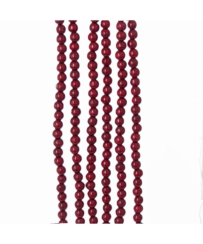 Red Wood Beaded Garland